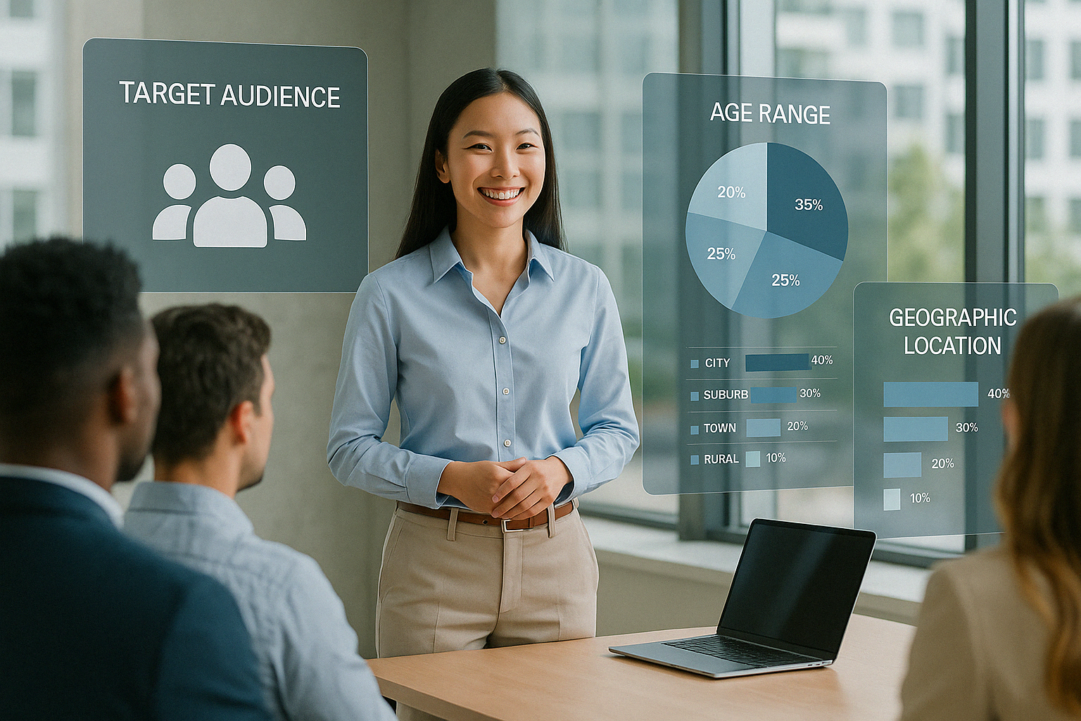 Illustration of diverse audience types using AI prompt engineering